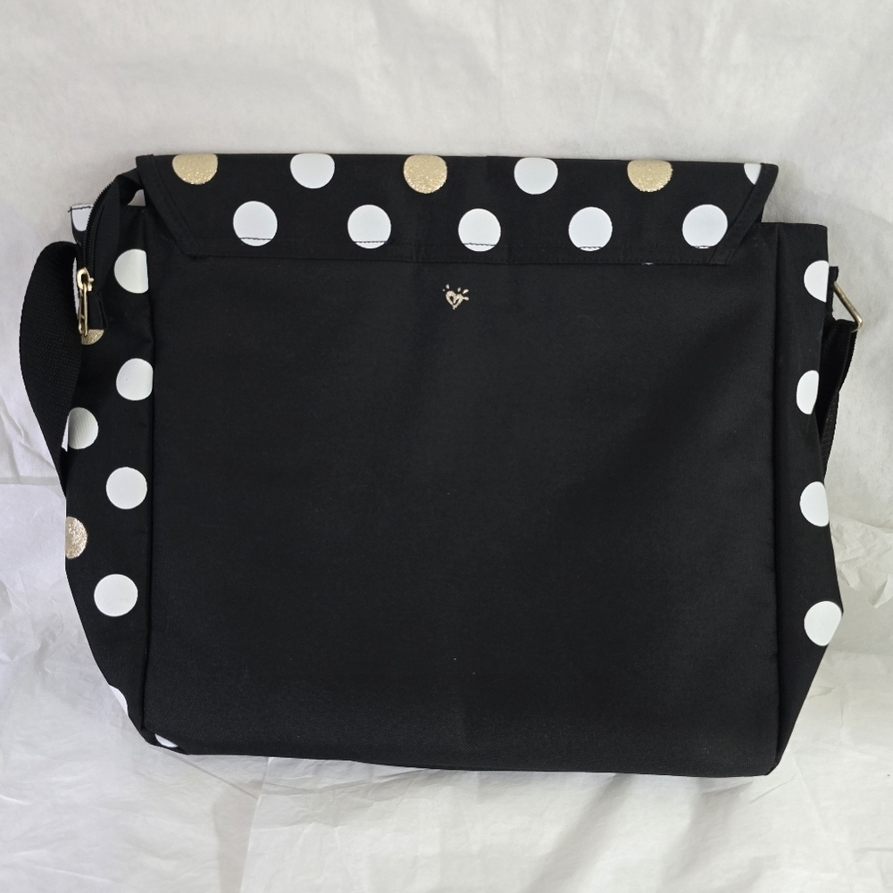 Bling Laptop messenger polka dots book shoulder crossbody bag - Picture 11 of 13